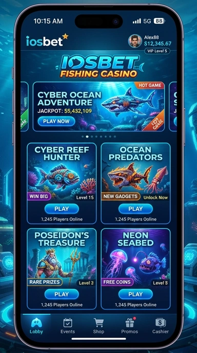 Layar utama iosbet — antarmuka bersih setelah instalasi